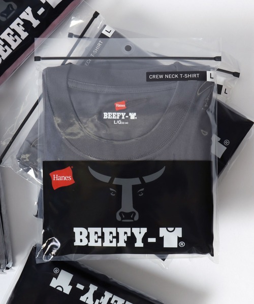HANES(ヘインズ)の「Hanes/へインズ BEEFY/ビーフィー 無地 クルーネック 半袖Tシャツ/1P パックT/レディース メンズ(Tシャツ/カットソー・メンズ・ダークグレー/グリーン系その他/ネイビー/インディゴブルー/プラム/ホワイト/ダークブラウン/グレー/ダークグリーン/ブラック・S/M/L/XL)」の4枚目の写真