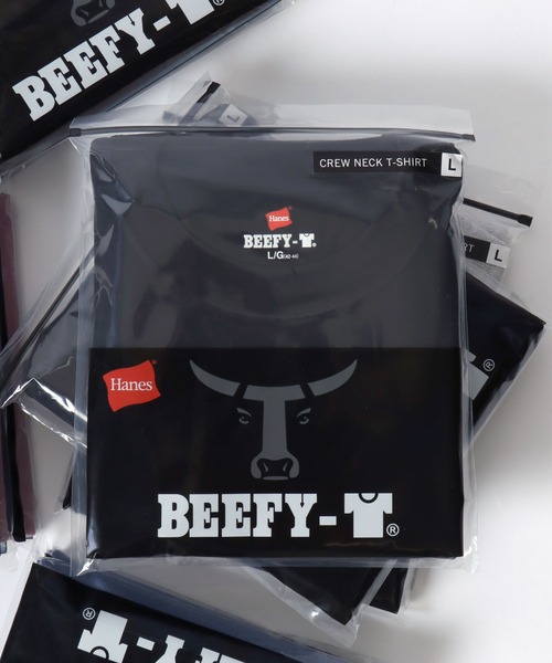 HANES(ヘインズ)の「Hanes/へインズ BEEFY/ビーフィー 無地 クルーネック 半袖Tシャツ/1P パックT/レディース メンズ(Tシャツ/カットソー・メンズ・ダークグレー/グリーン系その他/ネイビー/インディゴブルー/プラム/ホワイト/ダークブラウン/グレー/ダークグリーン/ブラック・S/M/L/XL)」の2枚目の写真