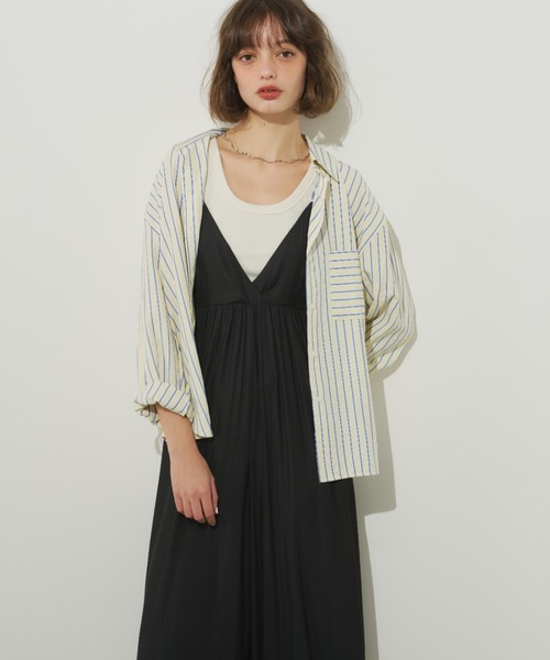 Unitage（ユニテージ）の「配色ワイドロンパース（サロペット/オーバーオール・レディース・ブラック/オレンジ/ピンク/ブルー/ライトブルー・FREE）」の7枚目の写真