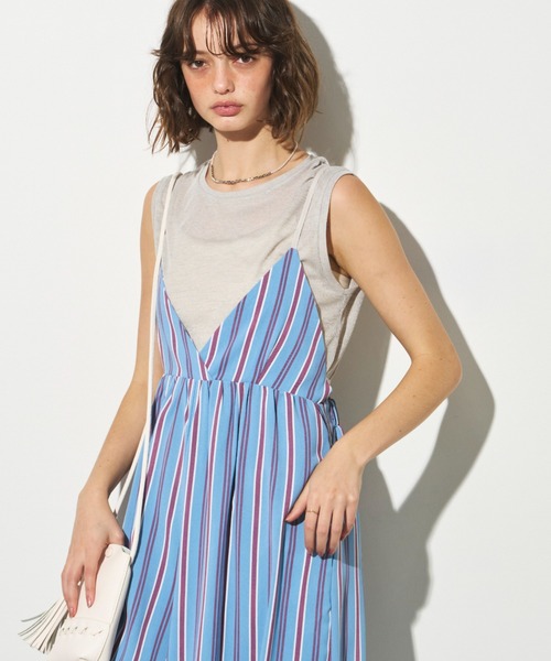 Unitage（ユニテージ）の「配色ワイドロンパース（サロペット/オーバーオール・レディース・ブラック/オレンジ/ピンク/ブルー/ライトブルー・FREE）」の12枚目の写真