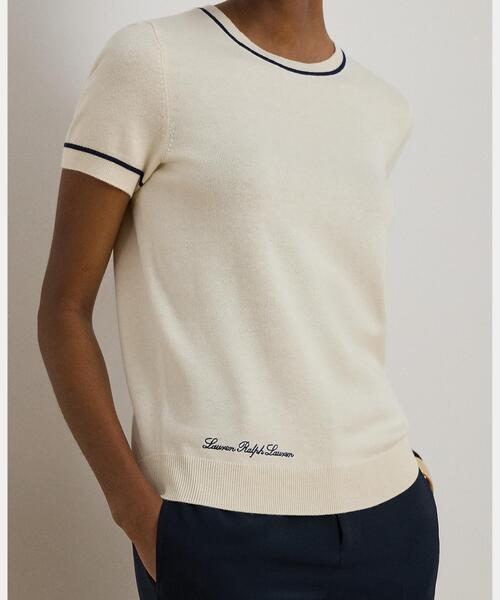 LAUREN RALPH LAUREN(ローレン ラルフ ローレン)の「ツートーン ショートスリーブ セーター(ニット/セーター・レディース・ナチュラル・L/M/S/XS)」の4枚目の写真