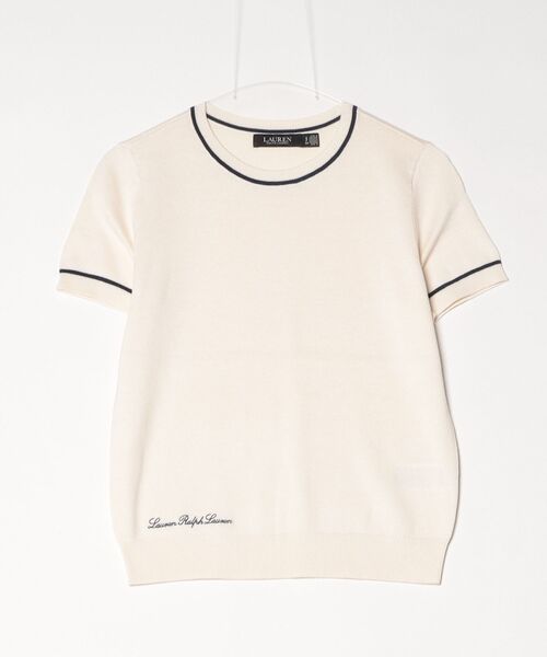LAUREN RALPH LAUREN(ローレン ラルフ ローレン)の「ツートーン ショートスリーブ セーター(ニット/セーター・レディース・ナチュラル・L/M/S/XS)」の3枚目の写真