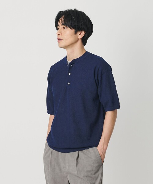 BEAUTY&YOUTH UNITED ARROWS(ビューティーアンドユースユナイテッドアローズ)の「エアミラノ ヘンリーネック ニット ウォッシャブル 抗菌 防臭機能付き(ニット/セーター・メンズ・ロイヤルブルー/ダークグレー/ライトグレー・XL/M/S/L)」の3枚目の写真