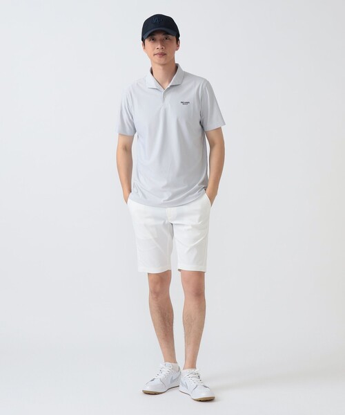 BEAMS GOLF(ビームスゴルフ)の「PURPLE LABEL / ストライプ柄 イタリアンカラー ポロシャツ(ポロシャツ・メンズ・グレー/サックスブルー・SMALL/LARGE/X-LARGE/MEDIUM)」の5枚目の写真