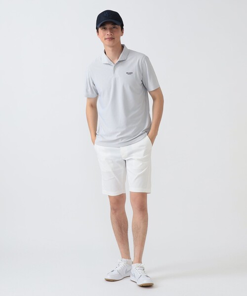 BEAMS GOLF(ビームスゴルフ)の「PURPLE LABEL / ストライプ柄 イタリアンカラー ポロシャツ(ポロシャツ・メンズ・グレー/サックスブルー・SMALL/LARGE/X-LARGE/MEDIUM)」の4枚目の写真