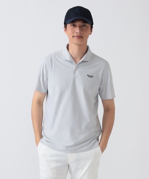 BEAMS GOLF(ビームスゴルフ)の「PURPLE LABEL / ストライプ柄 イタリアンカラー ポロシャツ(ポロシャツ・メンズ・グレー/サックスブルー・SMALL/LARGE/X-LARGE/MEDIUM)」の16枚目の写真