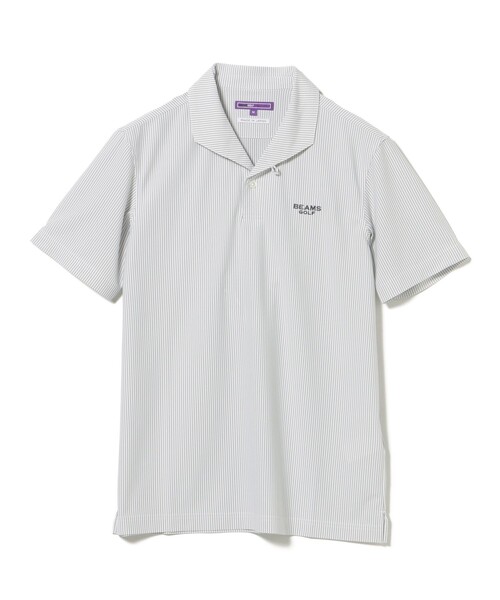 BEAMS GOLF(ビームスゴルフ)の「PURPLE LABEL / ストライプ柄 イタリアンカラー ポロシャツ(ポロシャツ・メンズ・グレー/サックスブルー・SMALL/LARGE/X-LARGE/MEDIUM)」の15枚目の写真