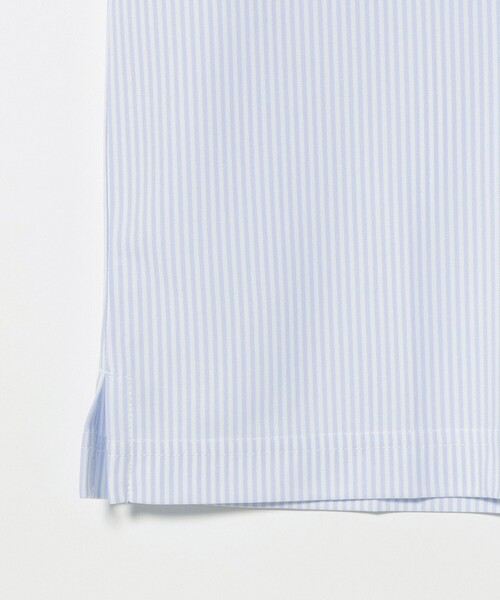 BEAMS GOLF(ビームスゴルフ)の「PURPLE LABEL / ストライプ柄 イタリアンカラー ポロシャツ(ポロシャツ・メンズ・グレー/サックスブルー・SMALL/LARGE/X-LARGE/MEDIUM)」の9枚目の写真