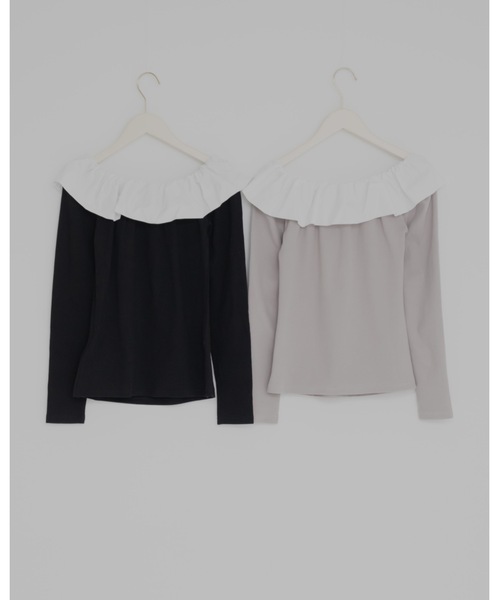 JUMELLE（ジュメロ）の「フリルオフショルトップ（Tシャツ/カットソー・レディース・グレー/ブラック・FREE）」の22枚目の写真