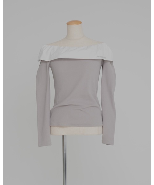 JUMELLE（ジュメロ）の「フリルオフショルトップ（Tシャツ/カットソー・レディース・グレー/ブラック・FREE）」の8枚目の写真