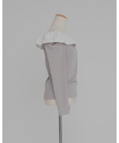 JUMELLE（ジュメロ）の「フリルオフショルトップ（Tシャツ/カットソー・レディース・グレー/ブラック・FREE）」の9枚目の写真