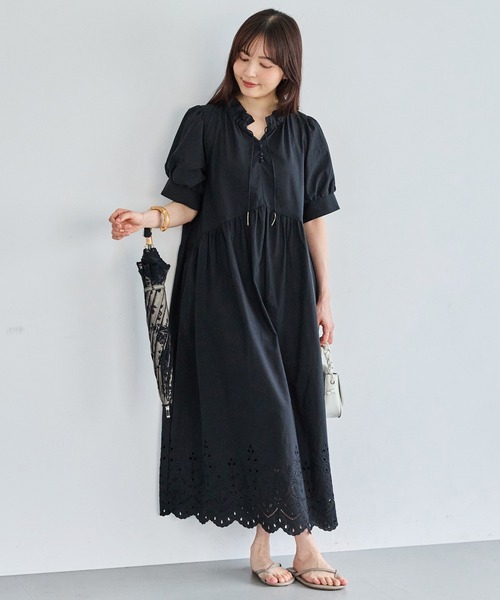 LAVEANGE(ラビアンジェ)の「【遮光率100%・UVカット率100%】晴雨兼用 バンブーハンドル レース日傘 45cm 日傘(長傘・レディース・ブラック/ベージュ・F)」の19枚目の写真