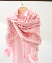 FRAMeWORK（フレームワーク）の「THROW/スロー ライトリネンギンガムチェックストール（ストール/ショール）」