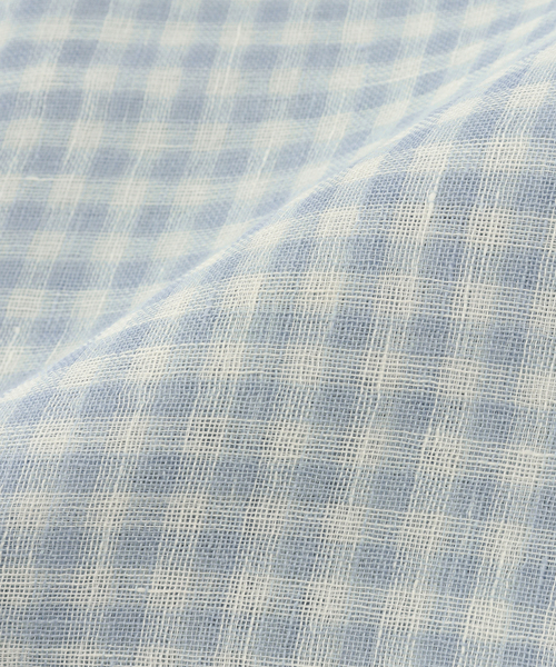 FRAMeWORK（フレームワーク）の「THROW/スロー ライトリネンギンガムチェックストール（ストール/ショール・レディース・ピンク/サックスブルー/イエロー・FREE）」の10枚目の写真