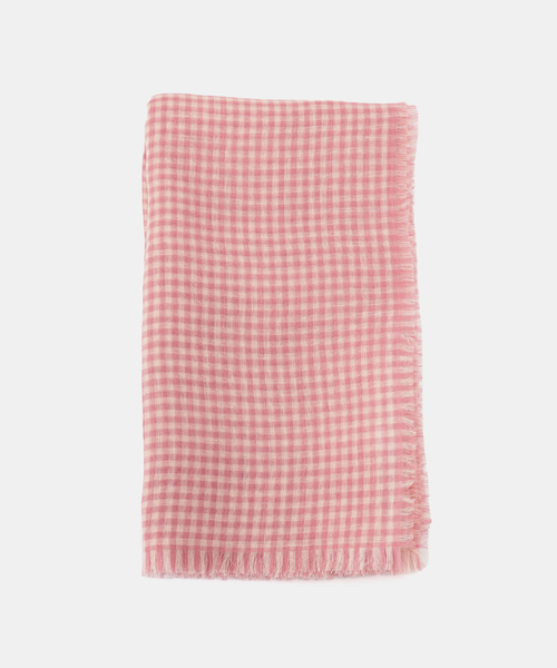 FRAMeWORK（フレームワーク）の「THROW/スロー ライトリネンギンガムチェックストール（ストール/ショール・レディース・ピンク/サックスブルー/イエロー・FREE）」の11枚目の写真