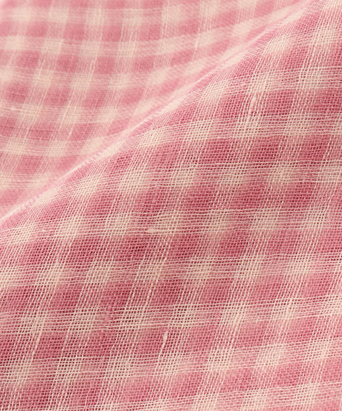 FRAMeWORK（フレームワーク）の「THROW/スロー ライトリネンギンガムチェックストール（ストール/ショール・レディース・ピンク/サックスブルー/イエロー・FREE）」の12枚目の写真
