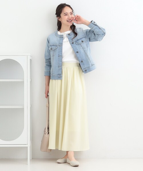 SHOO・LA・RUE（シューラルー）の「【接触冷感/UVカット/抗菌防臭】スムース ロゴロンT（Tシャツ/カットソー・レディース・ホワイト系1/ホワイト/ブラック・04/03/02/01）」の6枚目の写真