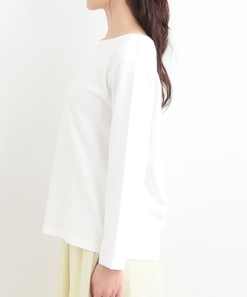 SHOO・LA・RUE（シューラルー）の「【接触冷感/UVカット/抗菌防臭】スムース ロゴロンT（Tシャツ/カットソー・レディース・ホワイト系1/ホワイト/ブラック・04/03/02/01）」の9枚目の写真