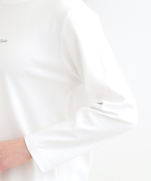 SHOO・LA・RUE（シューラルー）の「【接触冷感/UVカット/抗菌防臭】スムース ロゴロンT（Tシャツ/カットソー・レディース・ホワイト系1/ホワイト/ブラック・04/03/02/01）」の12枚目の写真
