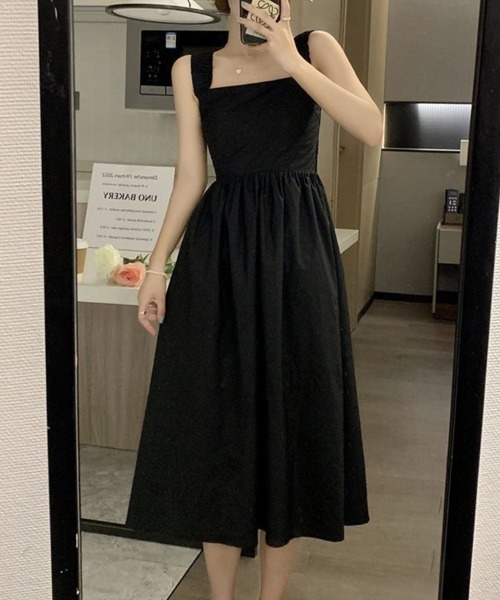 SallyLunn(サリーラン)の「ノースリーブギャザーフレアワンピース(ワンピース・レディース・ホワイト/グリーン/ブラック・MEDIUM/LARGE)」の12枚目の写真