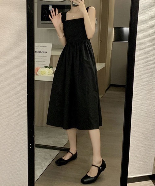 SallyLunn(サリーラン)の「ノースリーブギャザーフレアワンピース(ワンピース・レディース・ホワイト/グリーン/ブラック・MEDIUM/LARGE)」の16枚目の写真