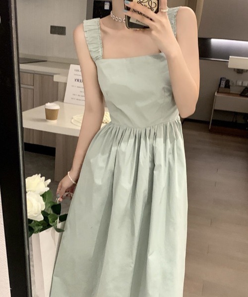 SallyLunn(サリーラン)の「ノースリーブギャザーフレアワンピース(ワンピース・レディース・ホワイト/グリーン/ブラック・MEDIUM/LARGE)」の20枚目の写真