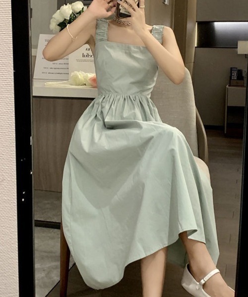 SallyLunn(サリーラン)の「ノースリーブギャザーフレアワンピース(ワンピース・レディース・ホワイト/グリーン/ブラック・MEDIUM/LARGE)」の22枚目の写真