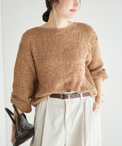 plage（プラージュ）の「《追加》Fringe yarn カーディガン 2（カーディガン/ボレロ・レディース・アイボリー/ブラック/キャメル・FREE）」の3枚目の写真