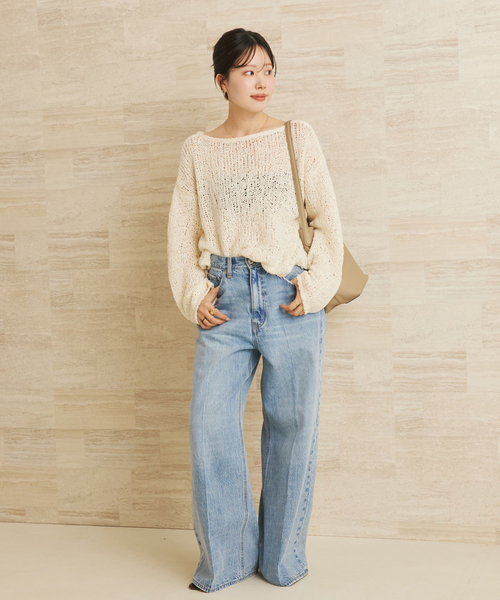 plage（プラージュ）の「《追加》Fringe yarn カーディガン 2（カーディガン/ボレロ・レディース・アイボリー/ブラック/キャメル・FREE）」の6枚目の写真