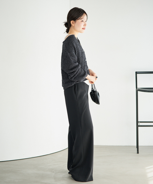 plage（プラージュ）の「《追加》Fringe yarn カーディガン 2（カーディガン/ボレロ・レディース・アイボリー/ブラック/キャメル・FREE）」の11枚目の写真