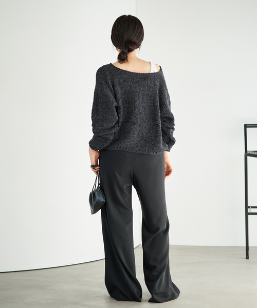 plage（プラージュ）の「《追加》Fringe yarn カーディガン 2（カーディガン/ボレロ・レディース・アイボリー/ブラック/キャメル・FREE）」の12枚目の写真