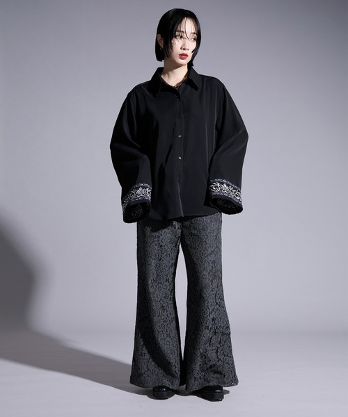 Ellno Loset（エルノロゼット）の「2wayアームスリットパターン刺繍シャツ（シャツ/ブラウス・メンズ・ブラック/ブルーグレー/オフホワイト・LARGE/MEDIUM/SMALL）」の21枚目の写真