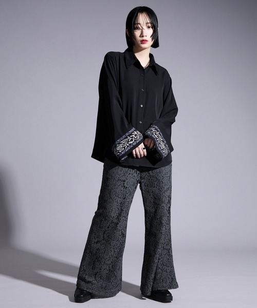 Ellno Loset（エルノロゼット）の「2wayアームスリットパターン刺繍シャツ（シャツ/ブラウス・メンズ・ブラック/ブルーグレー/オフホワイト・LARGE/MEDIUM/SMALL）」の20枚目の写真