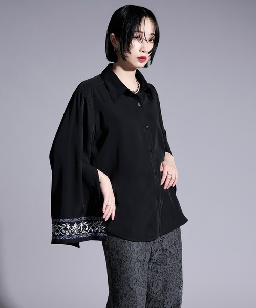 Ellno Loset（エルノロゼット）の「2wayアームスリットパターン刺繍シャツ（シャツ/ブラウス・メンズ・ブラック/ブルーグレー/オフホワイト・LARGE/MEDIUM/SMALL）」の15枚目の写真