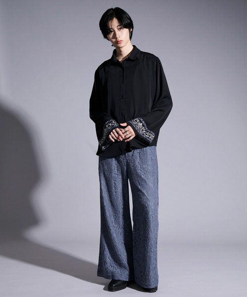 Ellno Loset（エルノロゼット）の「2wayアームスリットパターン刺繍シャツ（シャツ/ブラウス・メンズ・ブラック/ブルーグレー/オフホワイト・LARGE/MEDIUM/SMALL）」の10枚目の写真