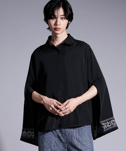 Ellno Loset（エルノロゼット）の「2wayアームスリットパターン刺繍シャツ（シャツ/ブラウス・メンズ・ブラック/ブルーグレー/オフホワイト・LARGE/MEDIUM/SMALL）」の7枚目の写真