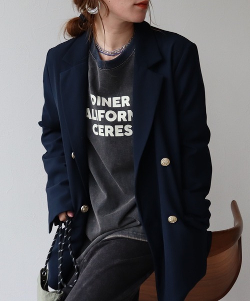 zena(ジェナ)の「ヴィンテージハンバーガーロンTee(Tシャツ/カットソー・レディース・チャコール/ネイビー・FREE)」の3枚目の写真
