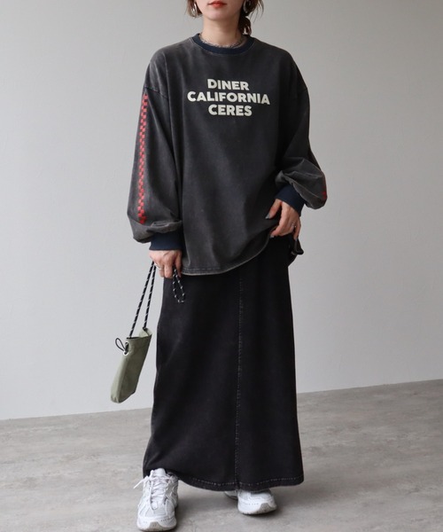 zena(ジェナ)の「ヴィンテージハンバーガーロンTee(Tシャツ/カットソー・レディース・チャコール/ネイビー・FREE)」の6枚目の写真
