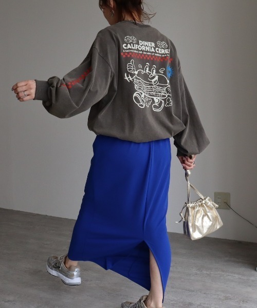 zena(ジェナ)の「ヴィンテージハンバーガーロンTee(Tシャツ/カットソー・レディース・チャコール/ネイビー・FREE)」の9枚目の写真