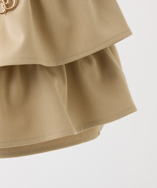 one after another NICE CLAUP（ワンアフターアナザーナイスクラップ）の「チャームベルト付きティアードミニスカパン（スカート・レディース・チェック/ベージュ/アイボリー/ブラック・SMALL/MEDIUM）」の11枚目の写真