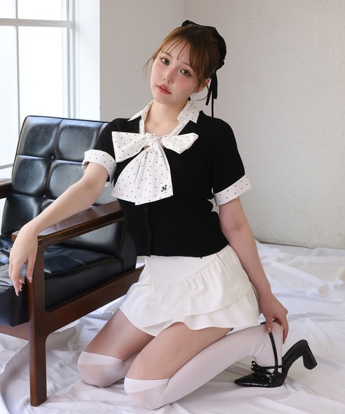 one after another NICE CLAUP(ワンアフターアナザーナイスクラップ)の「チャーム付きティアードミニスカパン(スカート・レディース・チェック/ベージュ/アイボリー/ブラック・SMALL/MEDIUM)」の16枚目の写真