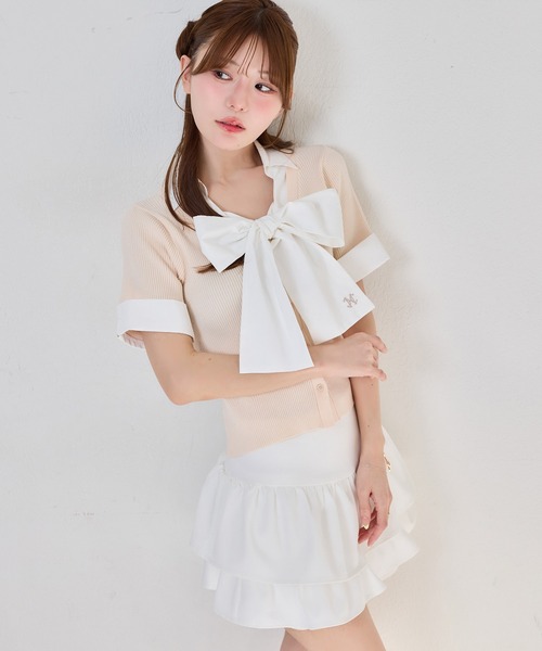 one after another NICE CLAUP(ワンアフターアナザーナイスクラップ)の「チャーム付きティアードミニスカパン(スカート・レディース・チェック/ベージュ/アイボリー/ブラック・SMALL/MEDIUM)」の17枚目の写真