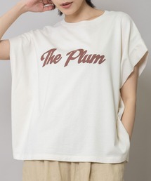 "The Plum"ロゴプリントタックスリーブTシャツ