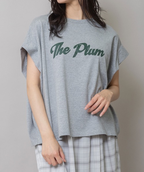 Munich(ミューニック)の「"The Plum"ロゴプリントタックスリーブTシャツ(Tシャツ/カットソー・レディース・グレー/アイボリー/ダークベージュ・FREE)」の14枚目の写真