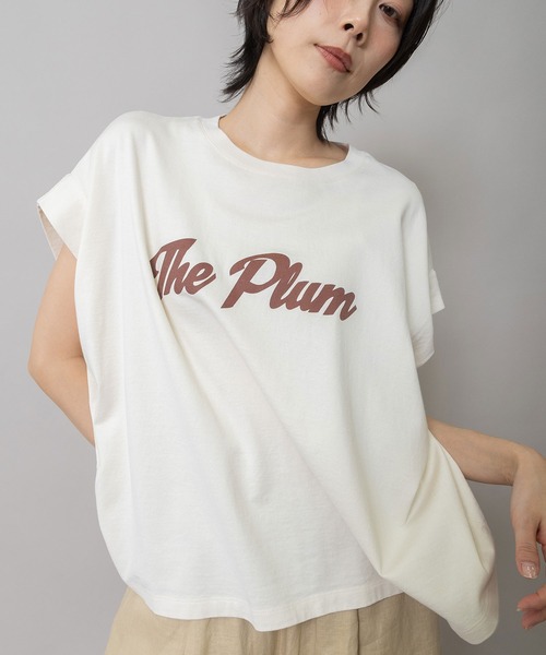 Munich(ミューニック)の「"The Plum"ロゴプリントタックスリーブTシャツ(Tシャツ/カットソー・レディース・グレー/アイボリー/ダークベージュ・FREE)」の21枚目の写真
