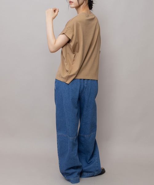 Munich(ミューニック)の「"The Plum"ロゴプリントタックスリーブTシャツ(Tシャツ/カットソー・レディース・グレー/アイボリー/ダークベージュ・FREE)」の10枚目の写真
