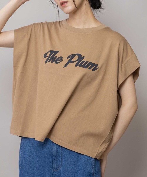 Munich(ミューニック)の「"The Plum"ロゴプリントタックスリーブTシャツ(Tシャツ/カットソー・レディース・グレー/アイボリー/ダークベージュ・FREE)」の7枚目の写真