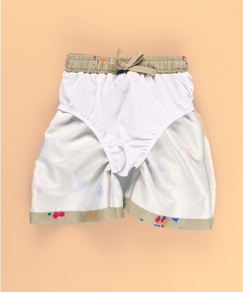 BRANSHES（ブランシェス）の「【水着 / SWIM】スプラッシュ総柄サーフパンツ（水着・キッズ・チャコールグレー/ベージュ・100/110/120/130/150/140）」の3枚目の写真