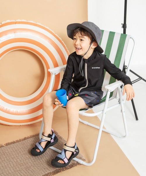 BRANSHES（ブランシェス）の「【水着 / SWIM】スプラッシュ総柄サーフパンツ（水着・キッズ・チャコールグレー/ベージュ・100/110/120/130/150/140）」の12枚目の写真