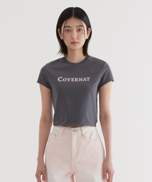 (W) アセンティックロゴベイビーフィットTシャツ チャコール